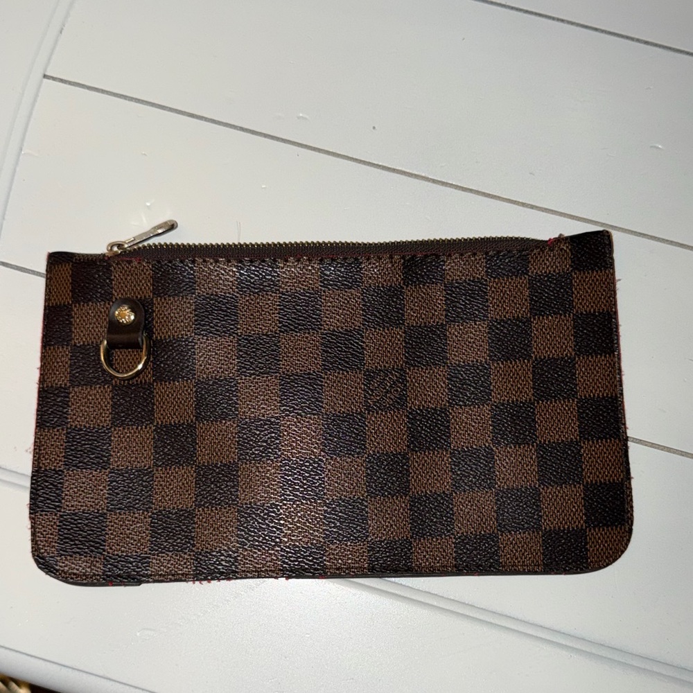 Brown Checkered LV small clutch